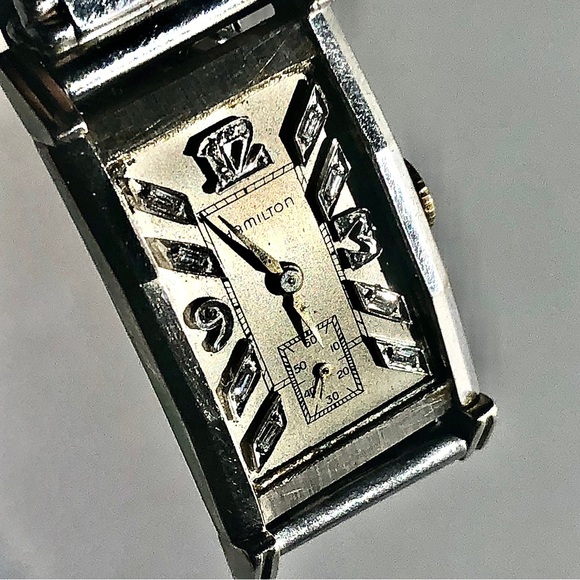 Hamilton | Accessories | Hamilton 94s 14k Art Deco Diamond Rectangular ...
